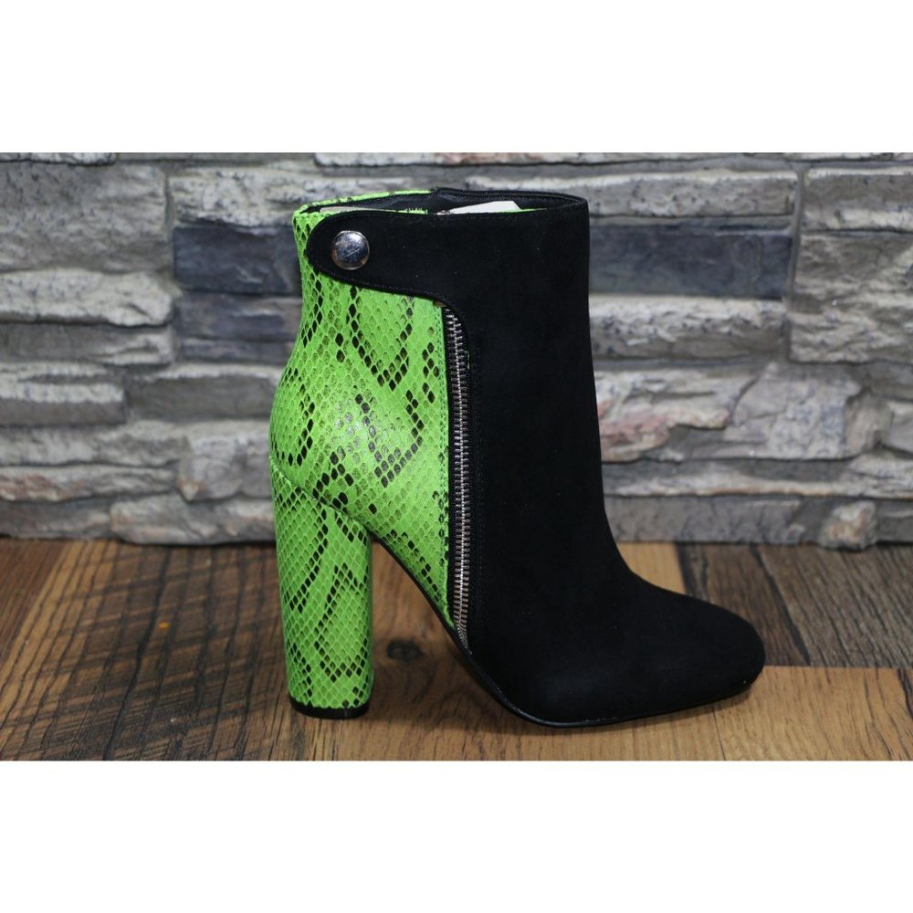 Yalah Side Zip Bootie Black/Lime Size 7 - Picture 4 of 9